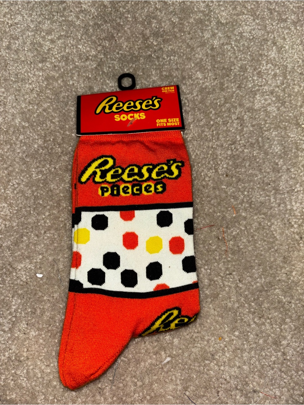 Orange 'Pieces' Crew Socks - Men's One Size
